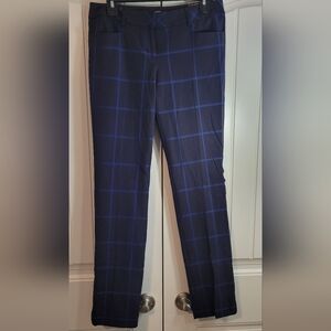 Express Navy Blue Checkered Women's Pants Vintage